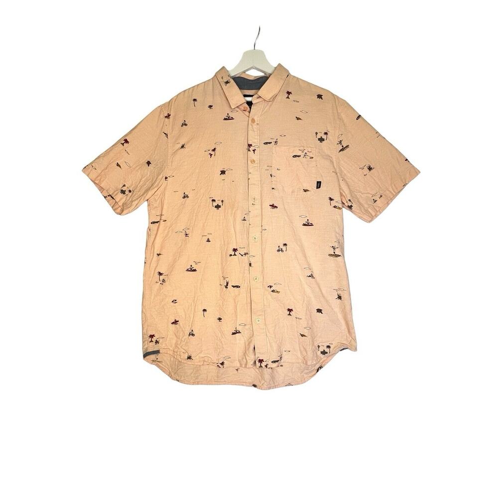 Vans Shirt Mens Medium Button Up Beach Summer Palm Tree Off the Wall Classic Fit